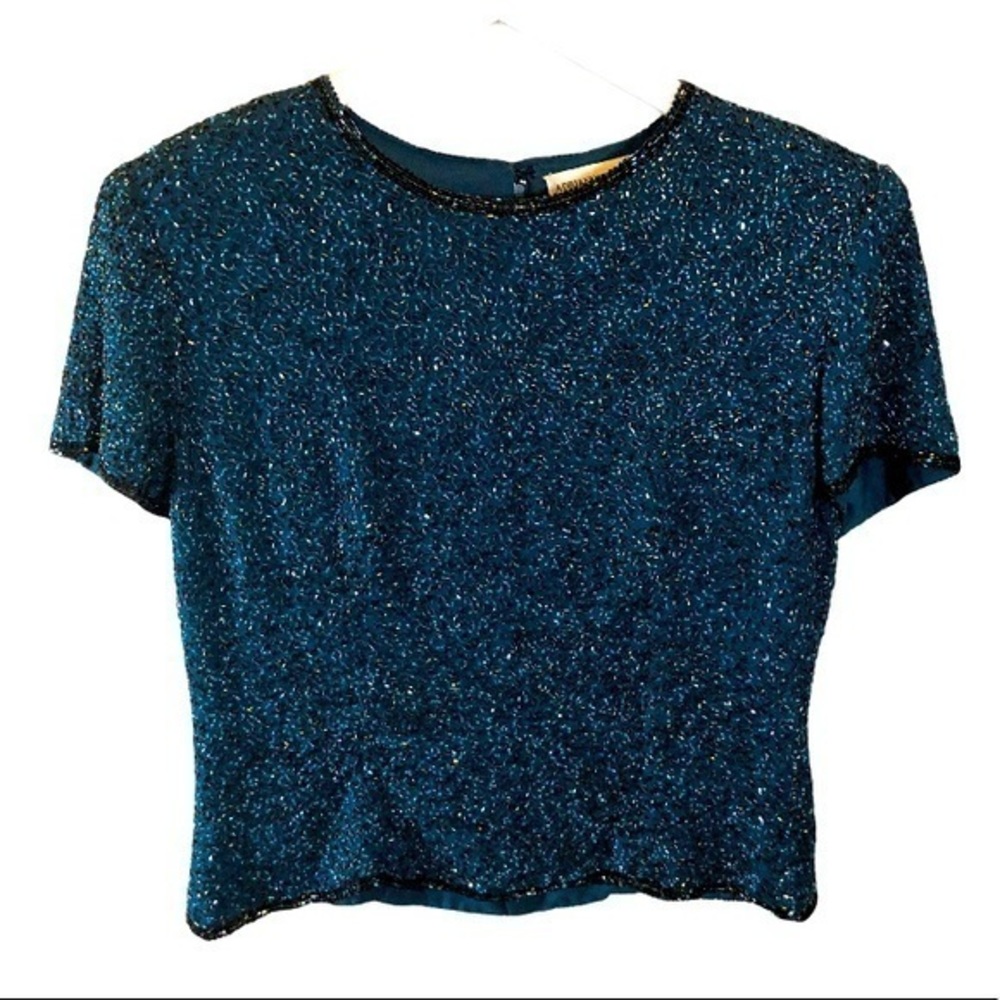 Adrianna Papel Evening Beaded Embellished Top 12